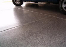 Epoxy painted garage floor