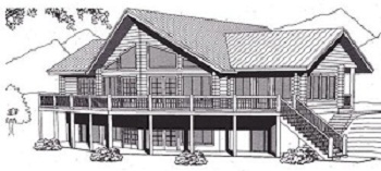 Evergreen log home by Hiawatha
