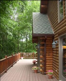 View of log home