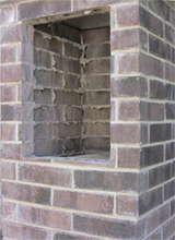 Brick post cut out for mailbox installation