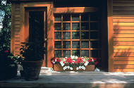 Cedar windowbox on house