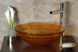 Glass vessel sink