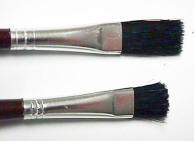 Normal and trimmed down colorant brushes